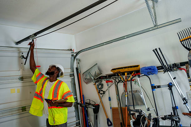 Professional Garage Door Roller Replacement technician working in Faison, NC